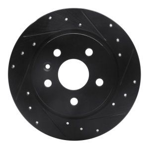Buick Encore Brake Rotor (1) - Rear Right - R1 Concepts - Drilled & Slotted - Black - `11-`22